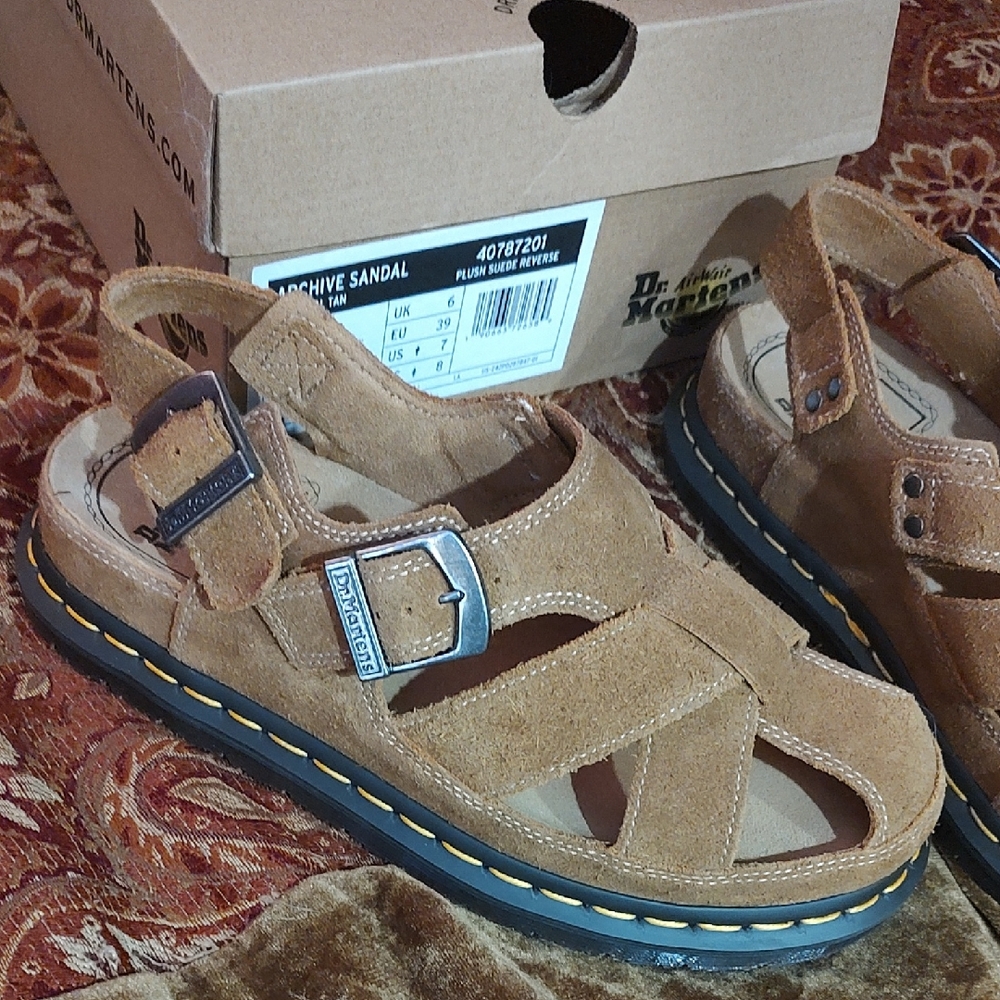 Dr. Martens Tan Suede Women's Sandals